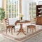 International Concepts Round 42 in Dual Drop Leaf Table, 2 Emily Side Chairs, Distressed Oak, 42 in W, 42 in L, 29.5 in H K42-42DP-C617P - alternate 2